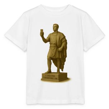 Antiker Philosophieroboter mit Smartphone - Stanley/Stella Kinder T-Shirt MINI CREATOR  - Weiß - Vorne - Maike (125cm)