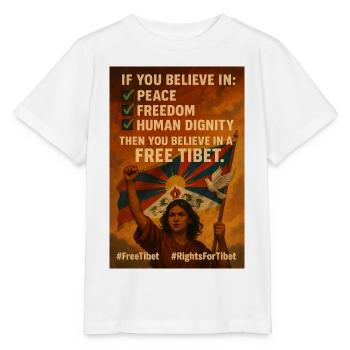 Tibetischer Volksmarsch für die Freiheit - Stanley/Stella Kinder T-Shirt MINI CREATOR  - Weiß - Vorne - Maike (125cm)
