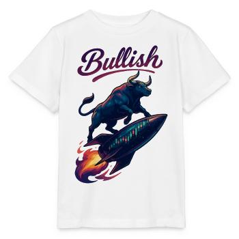 Stock Bull Bull Chart Profit Rocket Gift - T-shirt bio MINI CREATOR Stanley/Stella Enfant - blanc - Devant - Maike (125cm)