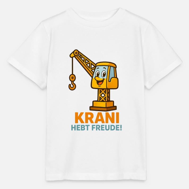 Construction Crane Joy Dire T-Shirt - T-shirt bio MINI CREATOR Stanley/Stella Enfant - blanc