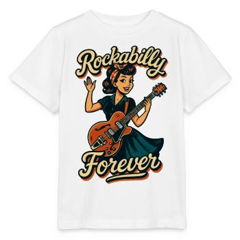 Rockabilly Forever E-Gitarre Frau 50er Geschenk - Stanley/Stella Kinder T-Shirt MINI CREATOR  - Weiß - Vorne - Maike (125cm)