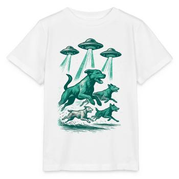 OVNIs extraterrestres Chiens OVNI rayonnants Cadeau vert rétro - T-shirt bio MINI CREATOR Stanley/Stella Enfant - blanc - Devant - Maike (125cm)