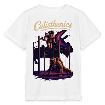 Calisthenics Astronaut Dips Push-ups Gift - Stanley/Stella MINI CREATOR Kids’ T-Shirt - white - Front - Maike (125cm)