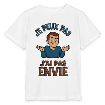 Je peux pas, j'ai pas envie - T-shirt bio MINI CREATOR Stanley/Stella Enfant - blanc - Devant - Maike (125cm)