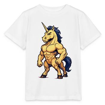 Muscular Unicorn - Stanley/Stella MINI CREATOR Kids’ T-Shirt - white - Front - Maike (125cm)