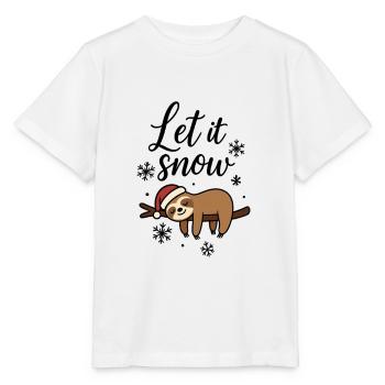 Peluche paresseux Let it Snow Motif de Noël - T-shirt bio MINI CREATOR Stanley/Stella Enfant - blanc - Devant - Maike (125cm)