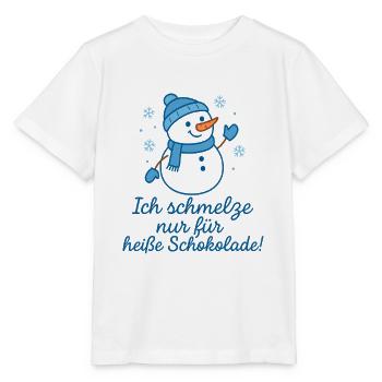Schneemann schmelzen, heiße Schokolade Weihnachten - Stanley/Stella Kinder T-Shirt MINI CREATOR  - Weiß - Vorne - Maike (125cm)