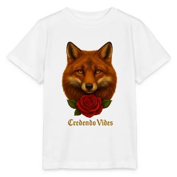 Fuchs mit Rose - Credendo Vides - Stanley/Stella Kinder T-Shirt MINI CREATOR  - Weiß - Vorne - Maike (125cm)