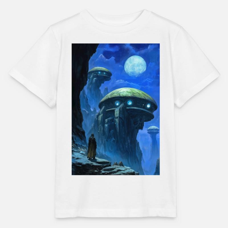 Science-Fiction-Landschaft - Stanley/Stella Kinder T-Shirt MINI CREATOR  - Weiß