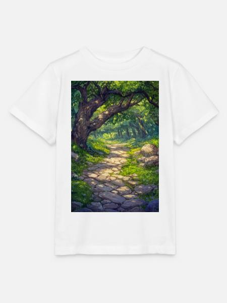 Illustration einer Waldlandschaft - Stanley/Stella Kinder T-Shirt MINI CREATOR - Weiß
