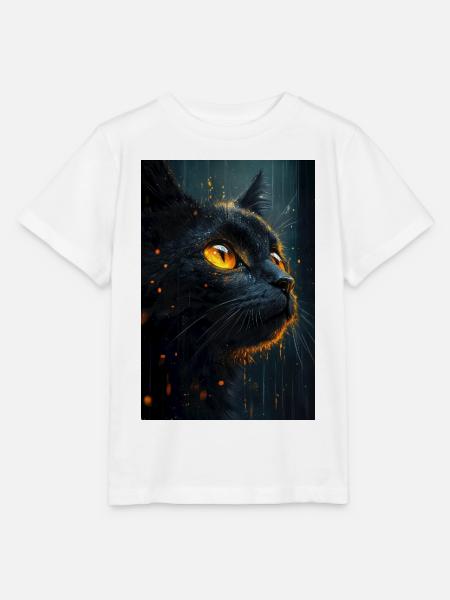 Illustration einer Katze - Stanley/Stella Kinder T-Shirt MINI CREATOR  - Weiß