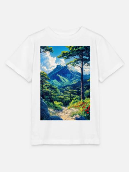 Illustration einer Naturlandschaft - Stanley/Stella Kinder T-Shirt MINI CREATOR - Weiß