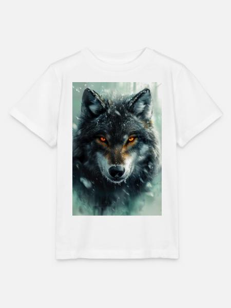 Illustration eines Wolfes - Stanley/Stella Kinder T-Shirt MINI CREATOR - Weiß