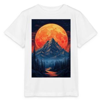 Illustration einer Gebirgslandschaft - Stanley/Stella Kinder T-Shirt MINI CREATOR  - Weiß - Vorne - Maike (125cm)