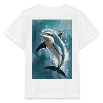 Illustration eines Delfins - Stanley/Stella Kinder T-Shirt MINI CREATOR  - Weiß - Vorne - Maike (125cm)