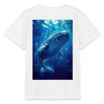 Illustration of a whale - T-shirt bio MINI CREATOR Stanley/Stella Enfant - blanc - Devant - Maike (125cm)