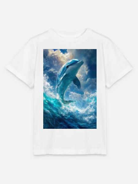 Illustration eines Delfins - Stanley/Stella Kinder T-Shirt MINI CREATOR - Weiß