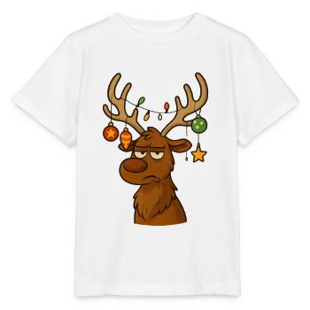 Reindeer Christmas Rudolf - Stanley/Stella MINI CREATOR Kids’ T-Shirt - white - Front - Maike (125cm)