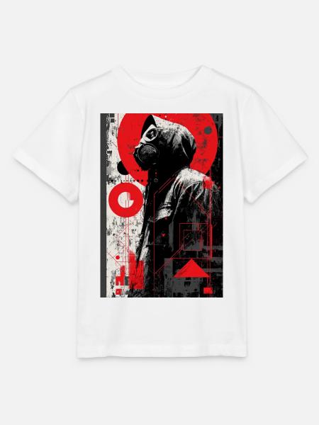 Rote Graffiti-Gasmaske - Stanley/Stella Kinder T-Shirt MINI CREATOR - Weiß