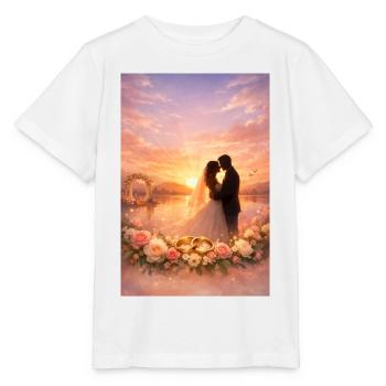 Rêves de mariage au coucher du soleil - T-shirt bio MINI CREATOR Stanley/Stella Enfant - blanc - Devant - Maike (125cm)