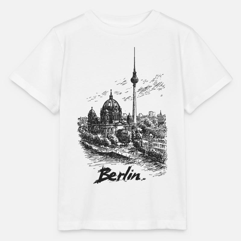 Berliner Skyline Silhouette - Stanley/Stella Kinder T-Shirt MINI CREATOR - Weiß