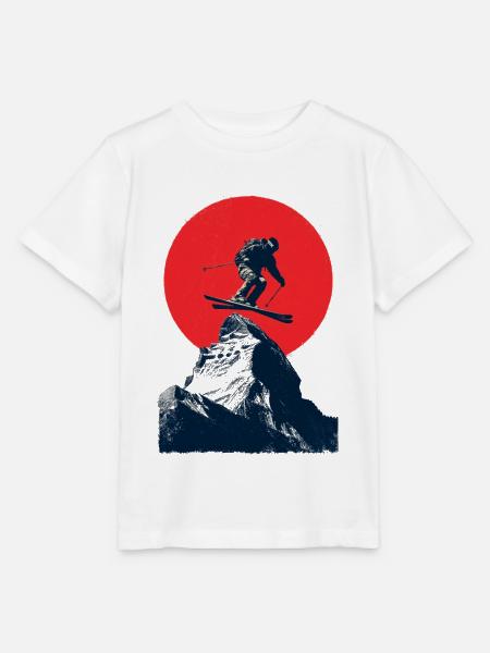 Skisprung über Felsgipfel - Stanley/Stella Kinder T-Shirt MINI CREATOR  - Weiß
