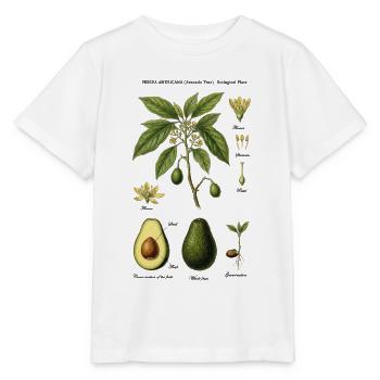 Botanische Avocado-Karte Persea Americana - Stanley/Stella Kinder T-Shirt MINI CREATOR  - Weiß - Vorne - Maike (125cm)