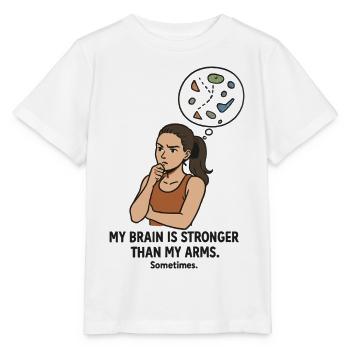 Bouldern wie Schach – Kopf schlägt Kraft - Stanley/Stella Kinder T-Shirt MINI CREATOR  - Weiß - Vorne - Maike (125cm)