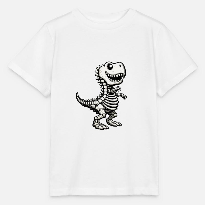 Squelette mignon de T-Rex - T-shirt bio MINI CREATOR Stanley/Stella Enfant - blanc