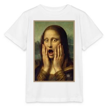 Shocked, Surprised Mona Lisa - Stanley/Stella MINI CREATOR Kids’ T-Shirt - white - Front - Maike (125cm)