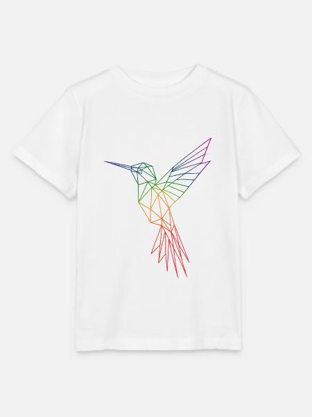 Regenbogen-Origami-Kolibri - Stanley/Stella Kinder T-Shirt MINI CREATOR - Weiß