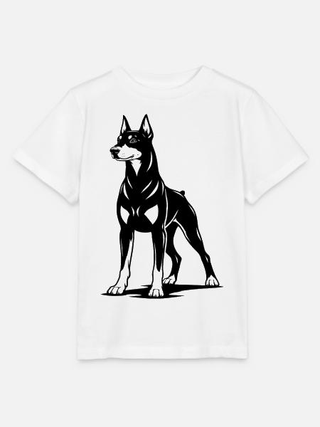 Dobermann stehend schwarz - Stanley/Stella Kinder T-Shirt MINI CREATOR  - Weiß