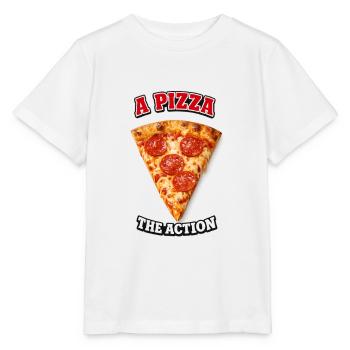 Pizza l’Action - T-shirt bio MINI CREATOR Stanley/Stella Enfant - blanc - Devant - Maike (125cm)