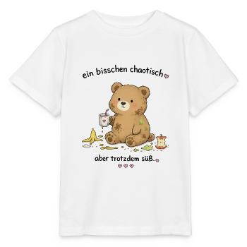 Chaotisch süßer Teddybär - Stanley/Stella Kinder T-Shirt MINI CREATOR  - Weiß - Vorne - Maike (125cm)