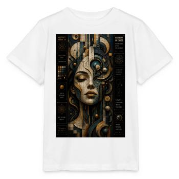 Geometric face in steampunk mosaic - Stanley/Stella MINI CREATOR Kids’ T-Shirt - white - Front - Maike (125cm)