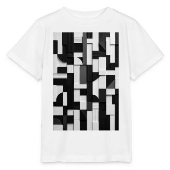 Relief Géométrique Noir Blanc - T-shirt bio MINI CREATOR Stanley/Stella Enfant - blanc - Devant - Maike (125cm)