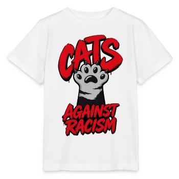 Chats contre le racisme – Katzen gegen Rassismus - T-shirt bio MINI CREATOR Stanley/Stella Enfant - blanc - Devant - Maike (125cm)