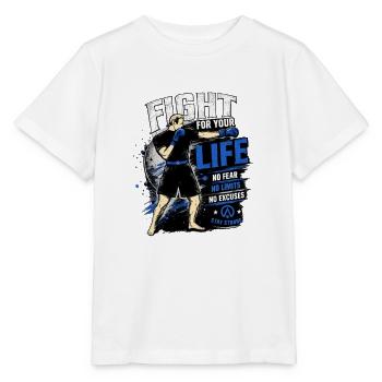 Fight for Your Life – Blue Power Motif - Stanley/Stella MINI CREATOR Kids’ T-Shirt - white - Front - Maike (125cm)