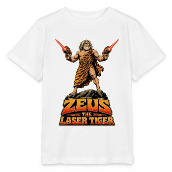 Zeus - The Laser - Tiger (Action vs. Mythos) - Stanley/Stella Kinder T-Shirt MINI CREATOR  - Weiß - Vorne - Maike (125cm)