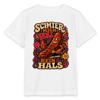 Schmier mich voll! - Stanley/Stella Kinder T-Shirt MINI CREATOR  - Weiß - Vorne - Maike (125cm)