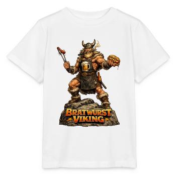 Bratwurst Viking - Stanley/Stella Kinder T-Shirt MINI CREATOR  - Weiß - Vorne - Maike (125cm)