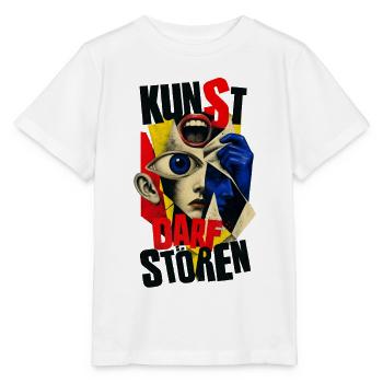 KUNST DARF STÖREN - Stanley/Stella Kinder T-Shirt MINI CREATOR  - Weiß - Vorne - Maike (125cm)