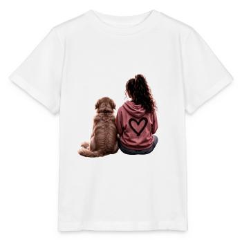 Girl with Goldie - Stanley/Stella MINI CREATOR Kids’ T-Shirt - white - Front - Maike (125cm)