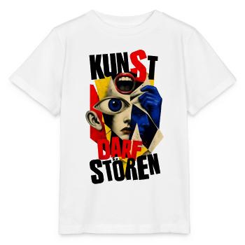 Kunst Darf Stören – Collage Streetart & Dadaismus  - Stanley/Stella Kinder T-Shirt MINI CREATOR  - Weiß - Vorne - Maike (125cm)