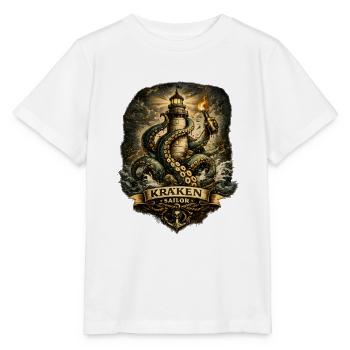 Kraken Sailor Lighthouse - Stanley/Stella MINI CREATOR Kids’ T-Shirt - white - Front - Maike (125cm)
