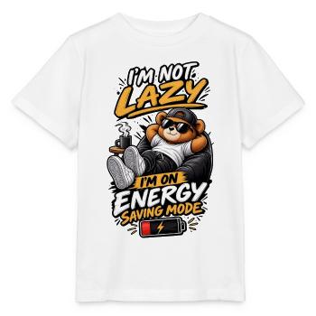 I'm Not Lazy – Energy Saving Mode - Stanley/Stella MINI CREATOR Kids’ T-Shirt - white - Front - Maike (125cm)