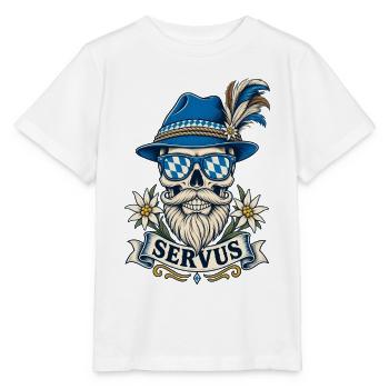 Bayern Bayrische Flagge Edelweiss Servus - Stanley/Stella Kinder T-Shirt MINI CREATOR  - Weiß - Vorne - Maike (125cm)