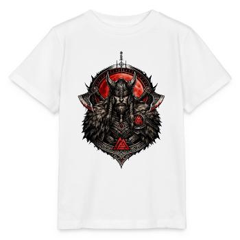 Emblem des gehörnten Wikingerkriegers - Stanley/Stella Kinder T-Shirt MINI CREATOR  - Weiß - Vorne - Maike (125cm)