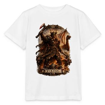 Ferocious Viking Warrior in Firelit Banner - Stanley/Stella MINI CREATOR Kids’ T-Shirt - white - Front - Maike (125cm)