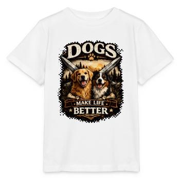 Dogs Make Life Better - Stanley/Stella MINI CREATOR Kids’ T-Shirt - white - Front - Maike (125cm)